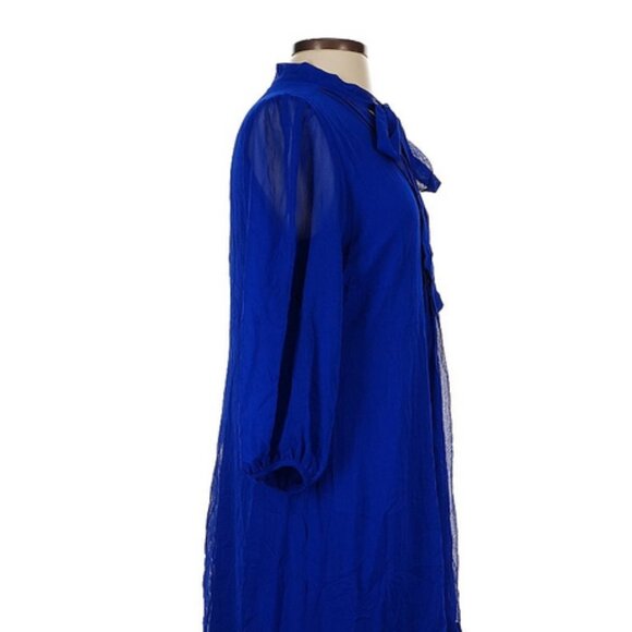 NWT Calvin Klein Tie V-Neck Ruffle Sleeve Trapeze Minidress in Size 4 - Picture 5 of 12